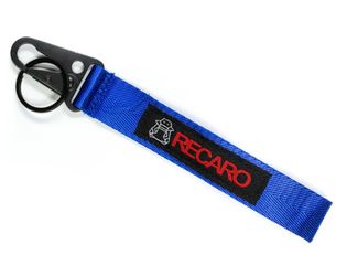 BRAND NEW JDM Recaro Blue Racing Keychain Wrist Metal key Ring Hook Strap Lanyard Universal