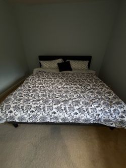 King Size bed frame with memory foam mattress