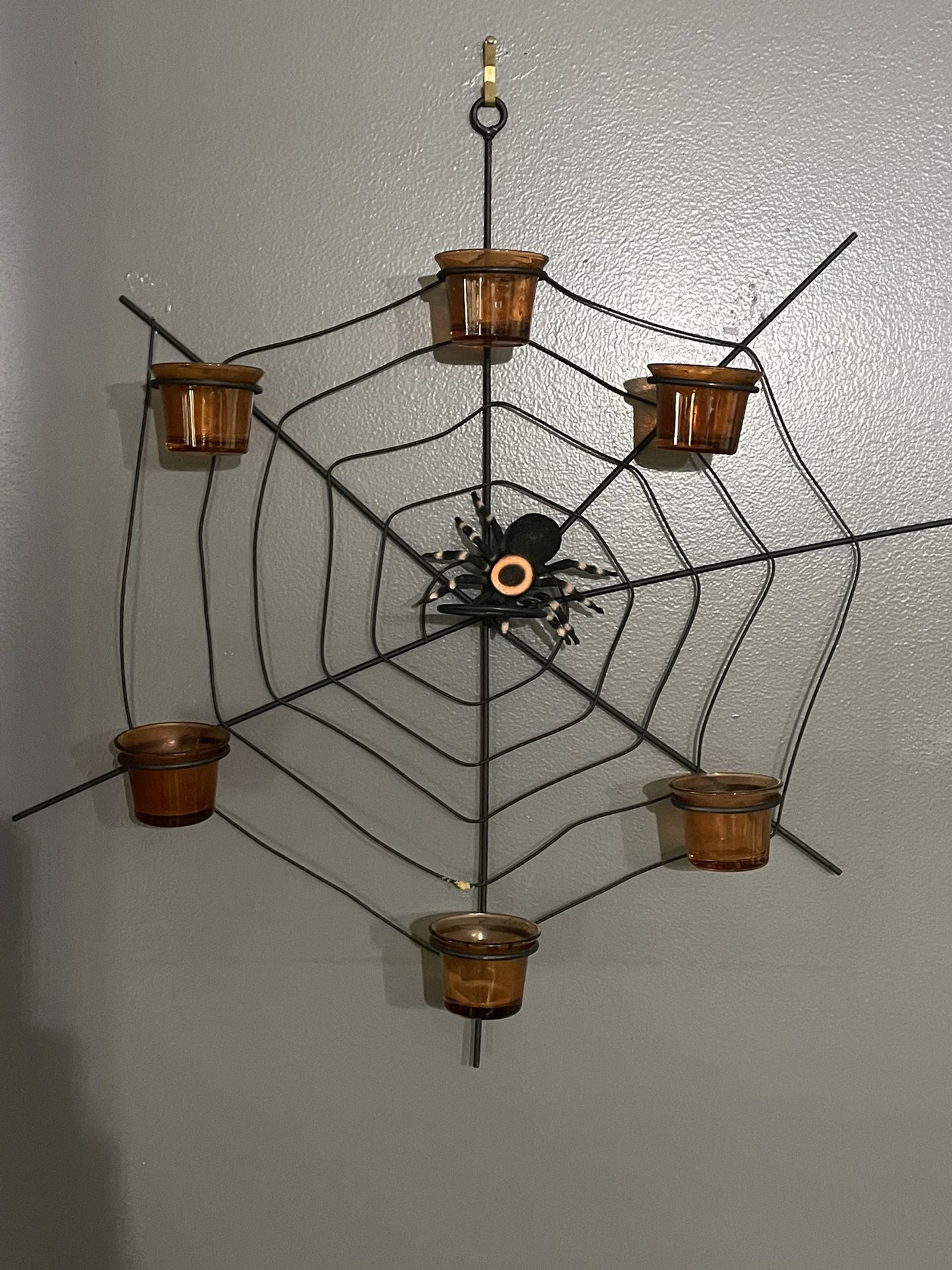 Halloween Spider Web Tealight Sconce