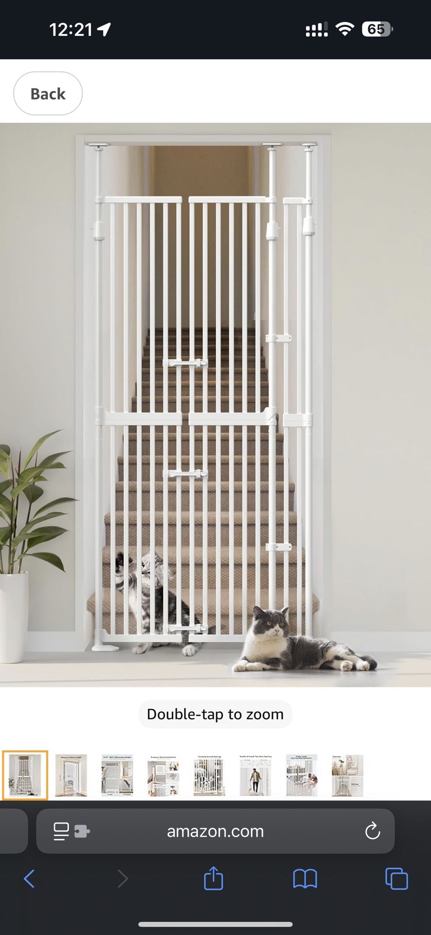 Extra Tall Cat Gate for Doorway: Sprouterie 74.8"-90.5" Tall Cat Gates for Pet 30.3"-38.2" Wide Pressure Mount No Wall Drilling for Indoor Stairs Door