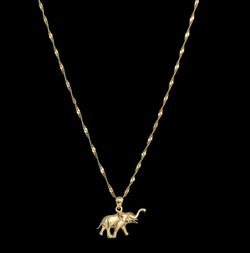 18" Gold chain with Elephant pendant #32614