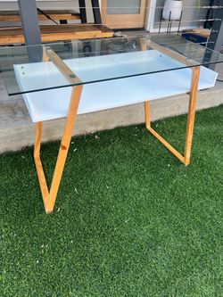 Mcm glass top desk