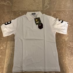 Black n white bape polo