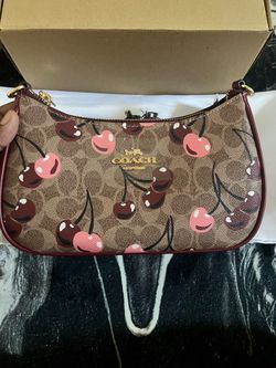 Coach Cherry Print Signature Shoulder Bag