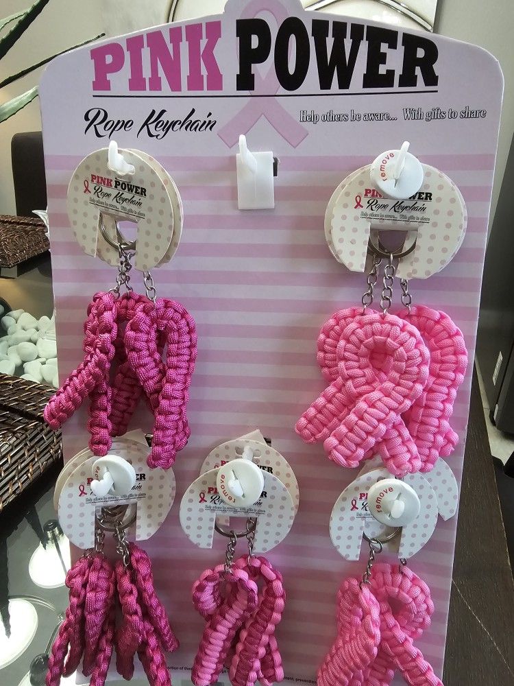 Breast Cancer Pink Ribbon Key Chain