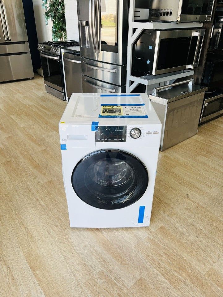 GE 2.4 Cu. Ft. White Front Load ENERGY STAR Washer With Steam - GFW148SSMWW P 0