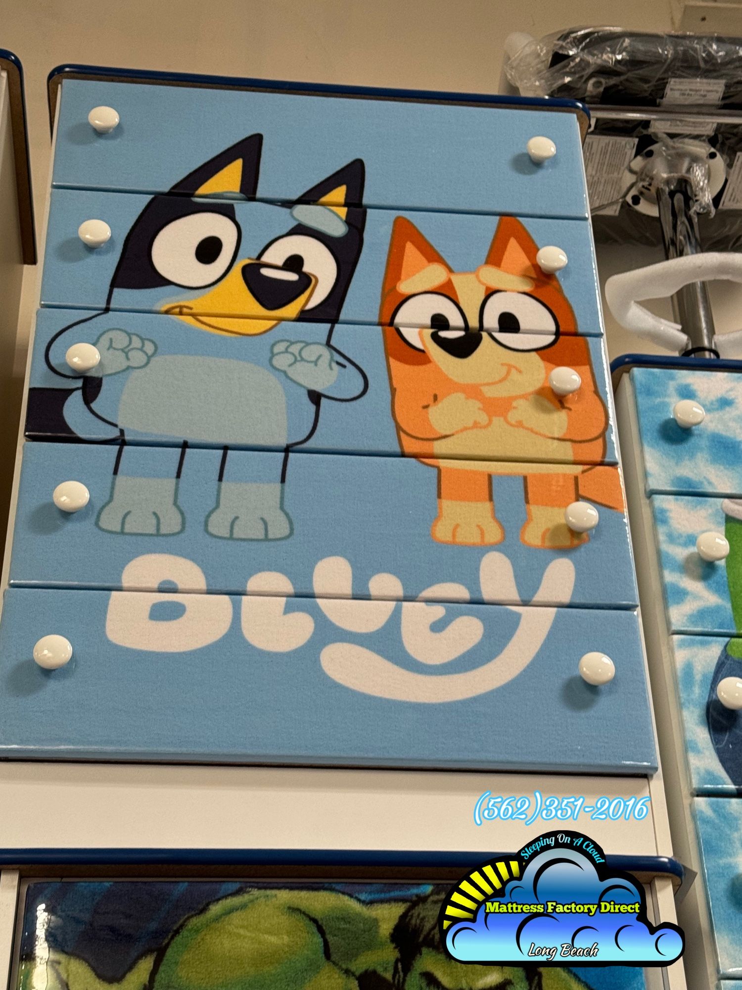 Bluey Kid Character Dresser With Five Drawers Chest