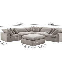Aiden & Ivy Modular Sectional (6pc) Brand New 