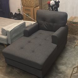 Gray Arm Chair/ Chaise Lounge