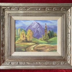 Vintage Original Oil Delightful Painting Landscape 