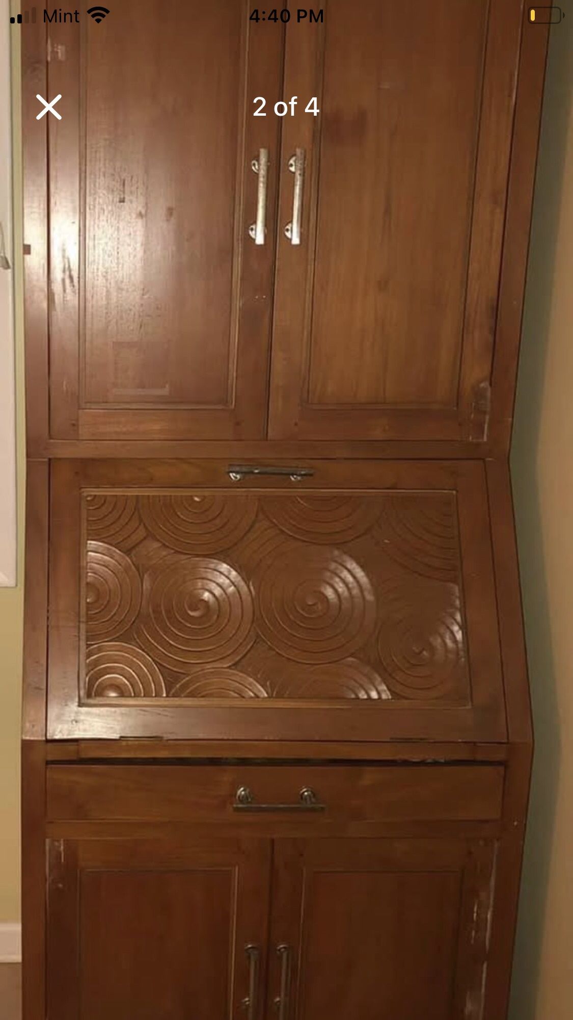 Solid Wood Book shelf / Filing cabinet With Writing Desk