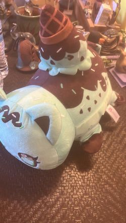 Aphmau MeeMeows 11”Soft Cat Plush Mint Green/Brown Chocolate Sprinkle Ice Cream