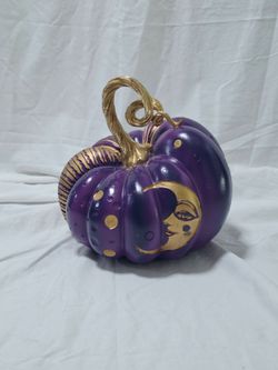 Celestial Moon Ceramic Halloween Pumpkin