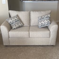 Beige Couch Comes  With Pillows 