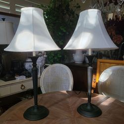 Pair table buffet lamps