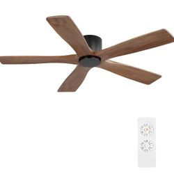 WINGBO 54" Flush Mount DC Ceiling Fans without Lights