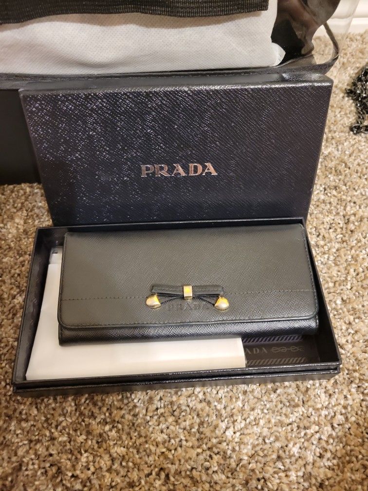 Prada Black Leather Wallet 