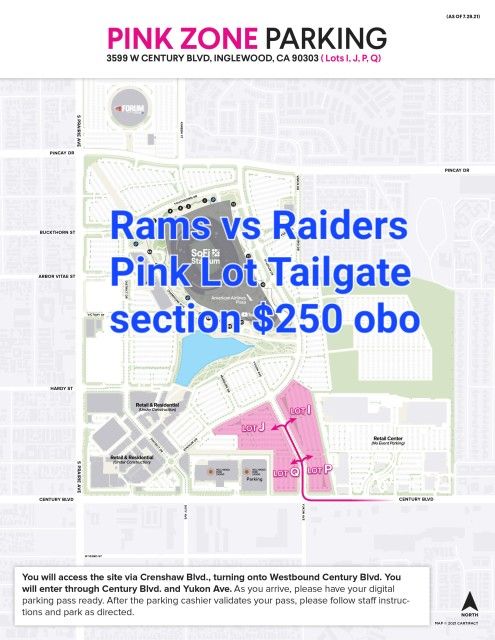 Rams Vs Raiders Pink Lot