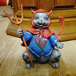 PENDING SALE Jim Shore FRIGHTFULLY FELINE Resin Halloween Cat Devil Figurine