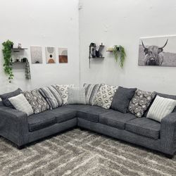 Grey Sectional Couch - Free Delivery 