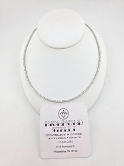 14k white gold 16" 6ctw lab diamond tennis chain