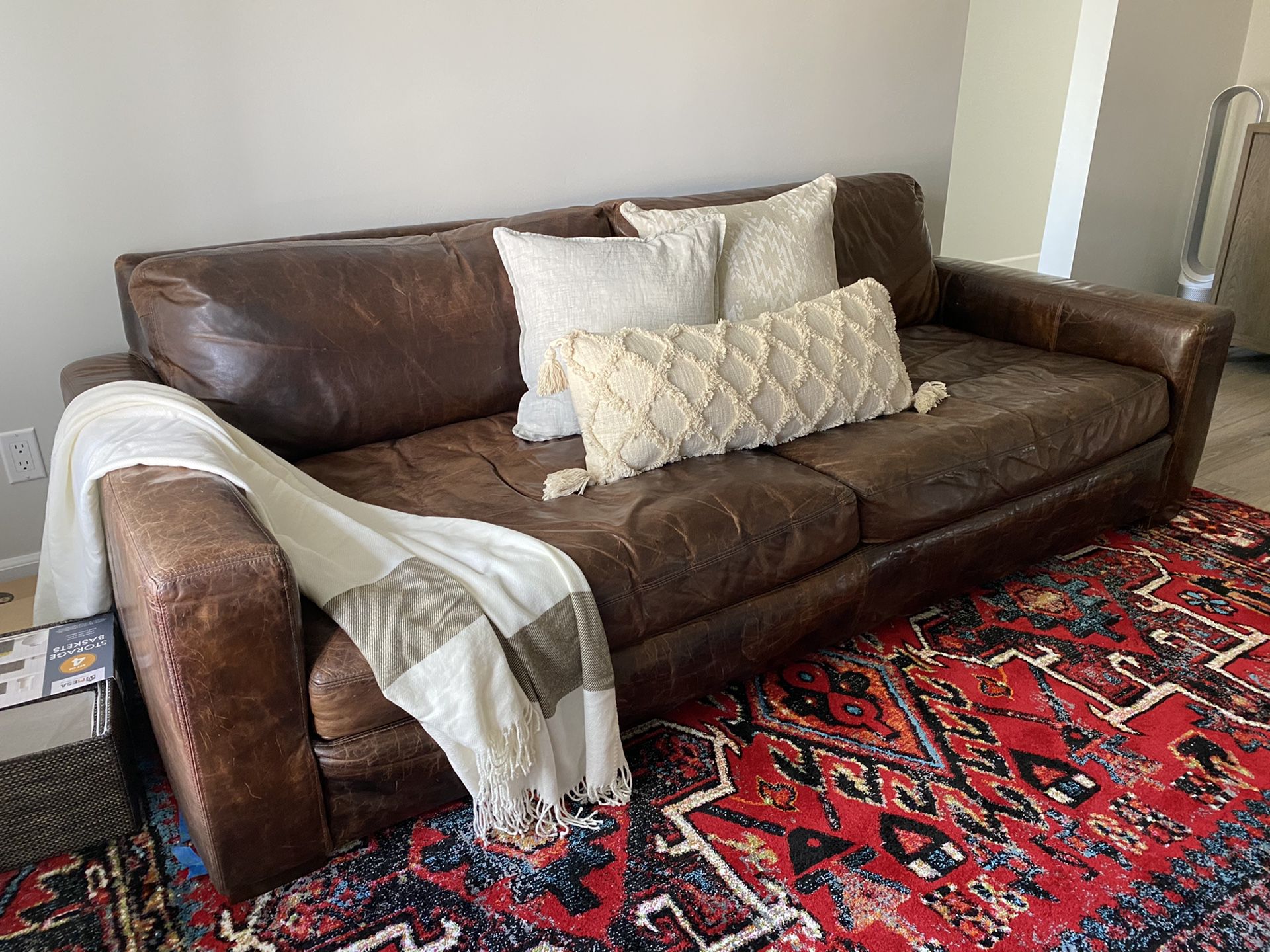 8’ Maxwell Leather Sofa (Restoration Hardware)