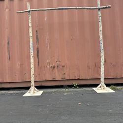 Rustic Natural Birchwood Square Wedding Ceremony Backdrop Stand 7.5ft