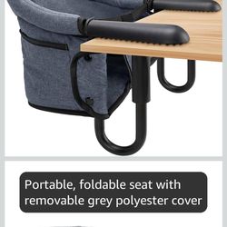 New Lulunemo Hook-On Chairs - Portable & Foldable for Babies 6-36 Months, Family & Travel Use with Carry Bag (Grey)