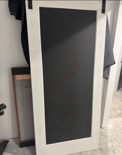 White sliding barn doors