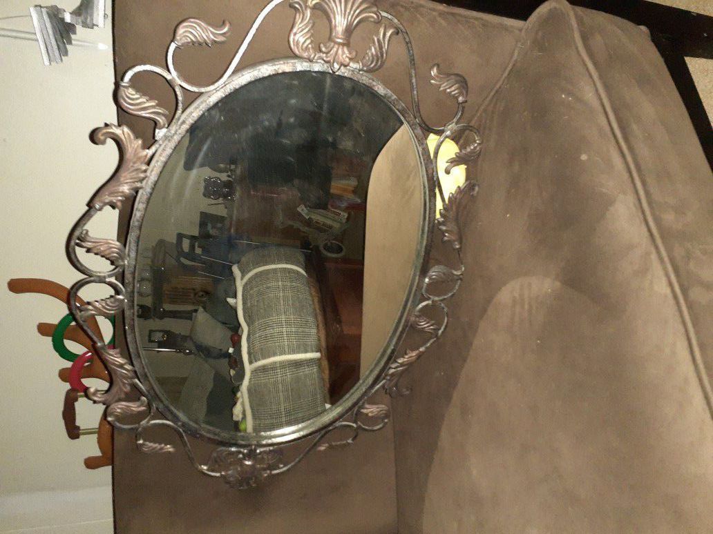 Wrought Iron Mirror approximately 3 " By 4 "