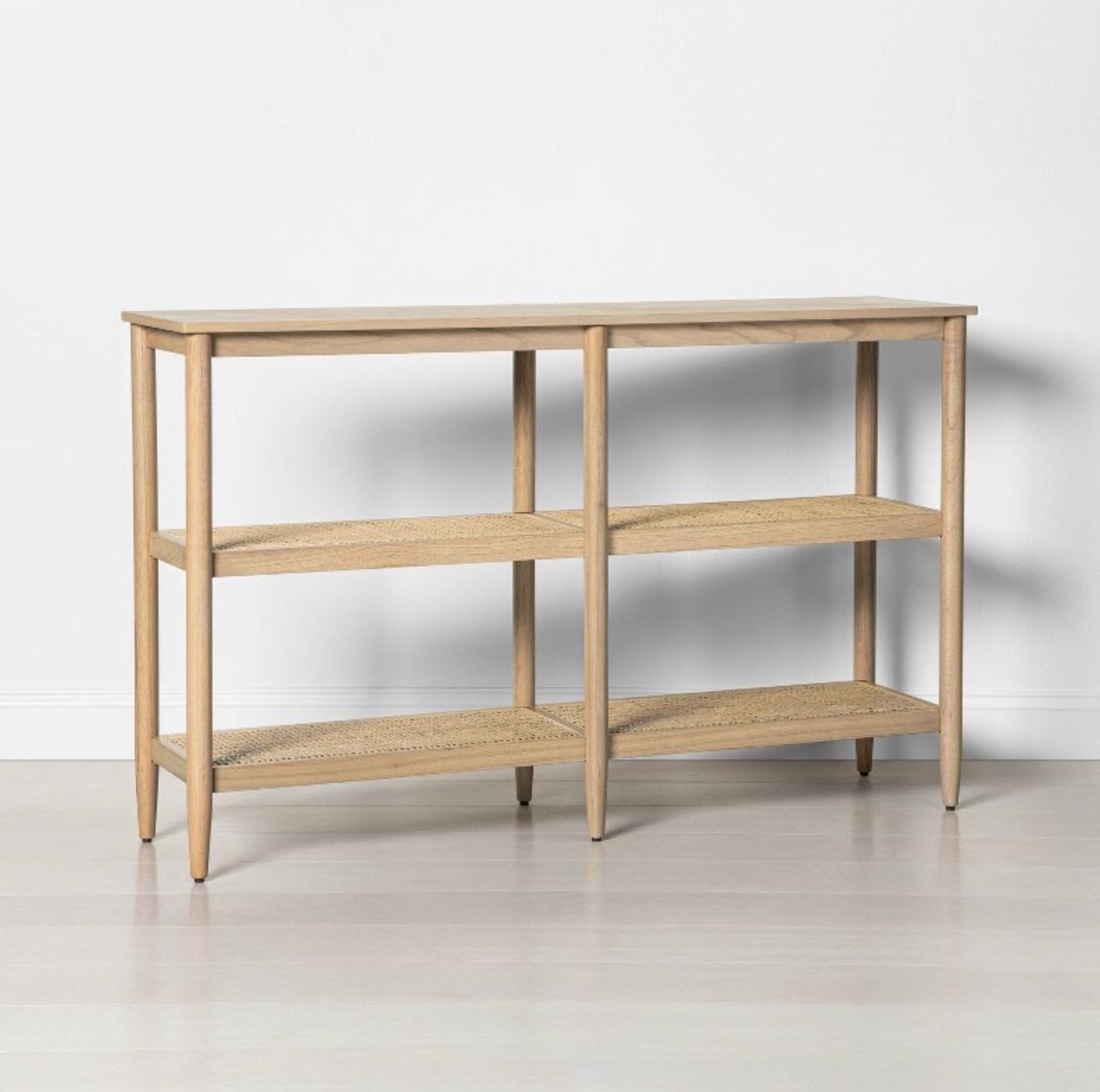 Wood & Cane 3-Shelf Console Bookcase Natural - Hearth & Hand™ with Magnolia