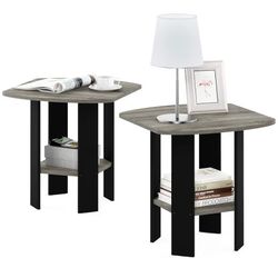 Set of 2 Furinno End Tables with Shelf – New in Box