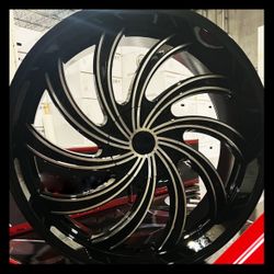 Brand New 24" ECL14 6x139.7 Black Machine Wheels