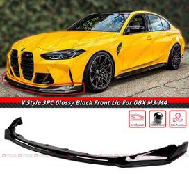 21-26 BMW G80 M3 G82 M4 V Style Gloss Black Front Bumper Lip
