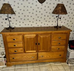 Six piece bedroom set, solid wood