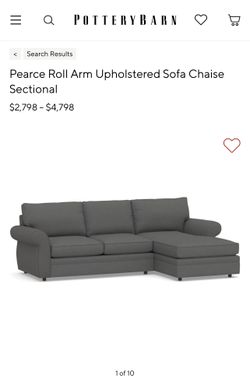 Pottery Barn Pearce Pearce Roll Arm Upholstered Sofa Chaise Sectional