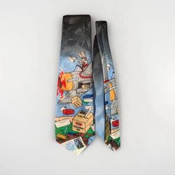 Looney Tunes Stamp Collection Tie Acme Bugs Bunny Airplane ✈️ 