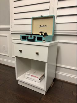 Modern White Nightstand with Two Drawers
