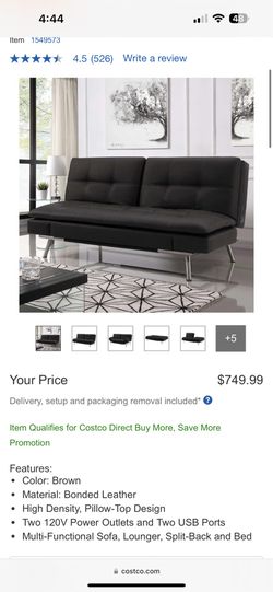 Euro lounger sofa bed costco new arrivals