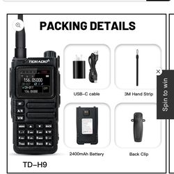 Tidradio H9 APRS, GPS, VHF, UHF, GMRS, FRS, USB-C, 10 watts