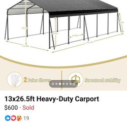 carport new 13x26.5 