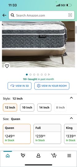 Ablyea 12 Inch Queen Mattress