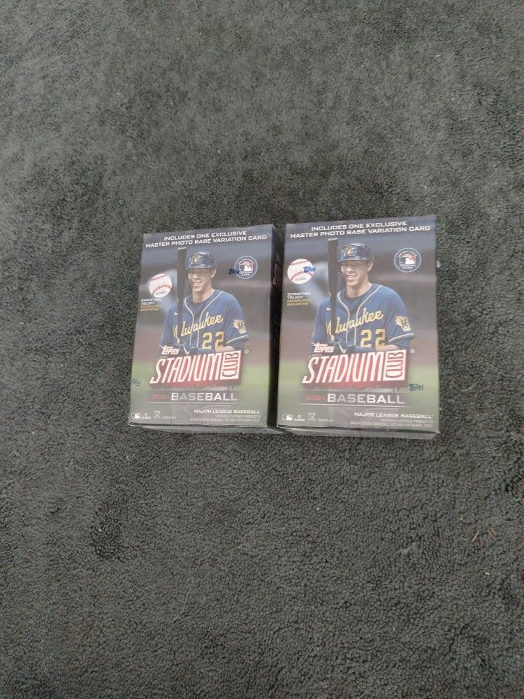 Baseball Two 2021 Stadium Club Blaster Boxes Look For RC's, Stars, Autographs Chrome Cards Collectible Bundle Of 2. Cash Porch Pickup Redmond