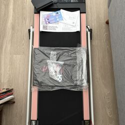 DeerRun A5 Pro Smart 2 in 1 Folding Treadmill Pink with Handrail