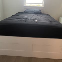 White Queen IKEA Malm Bed With Storage