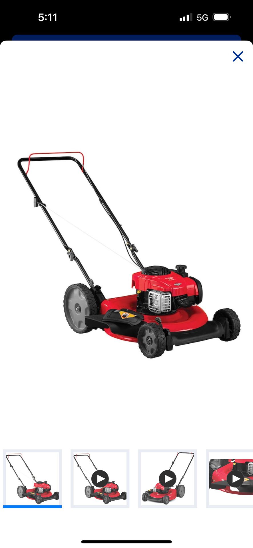 M100 140cc 21-in Gas Push Lawn Mower With Briggs And Stratton Engine 