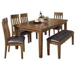 Ralene Medium Brown Dining Room Set with Bench / 6pc 