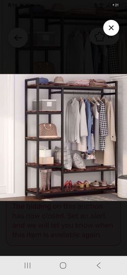 Freestanding Clothing Rack with Shelves