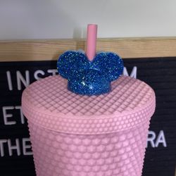 Sapphire Glitter Minnie Straw Topper