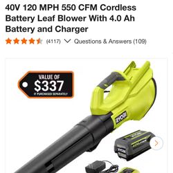 RYOBI 40v 120 MPH 550CFM